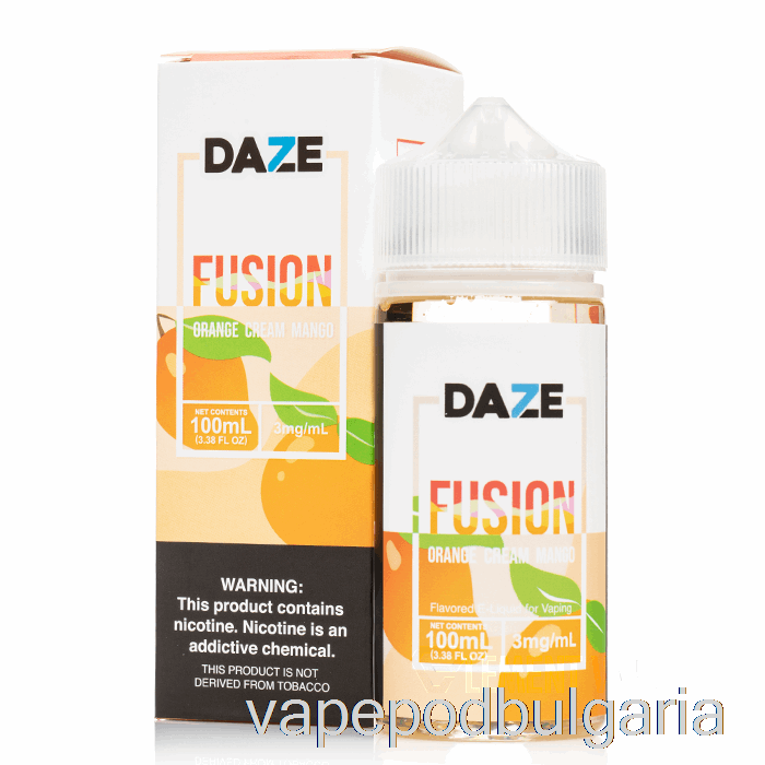 Vape 10000 Дръпки портокалов крем манго - 7 Daze Fusion - 100ml 0mg